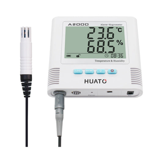 Sound & Light Alarm Thermo-Hygrometer – Digital Temperature & Humidity Monitor with LCD Display A2000 Series