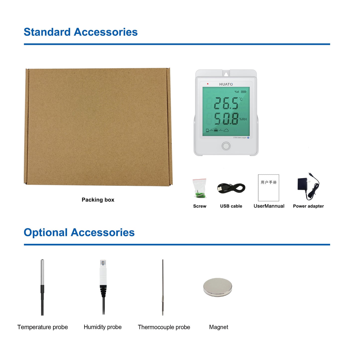 WiFi Temperature & Humidity Data Logger S700 Series