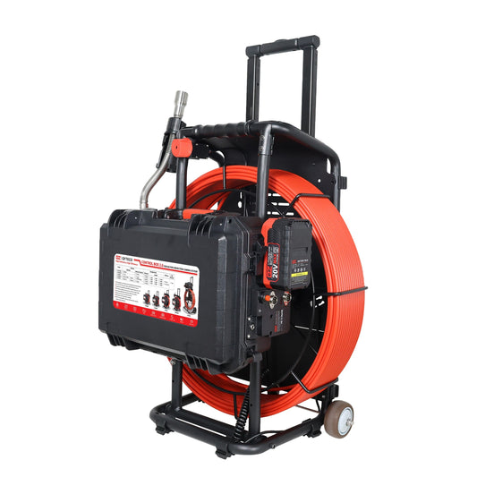 80m Pipe Inspection Camera – Sewer Drain Endoscope System with Sonde Self Levelling High Low Beam QY6689