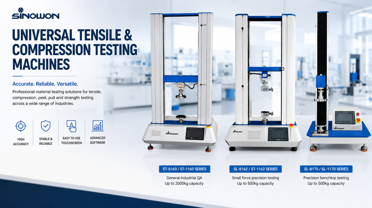 Testing Systems for Tensile, Compression, Pull, Peel & Material Strength Testing
