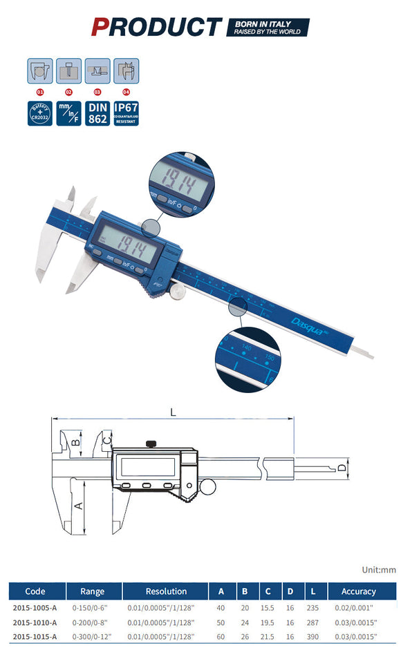 Digital Caliper 150mm High Precision 0.01mm IP67 Pro Series 1005A
