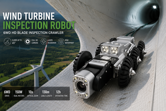 Wind Turbine Inspection Robot – 6WD HD PTZ Blade Inspection Crawler