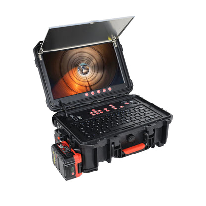 80m Pipe Inspection Camera – Sewer Drain Endoscope System with Sonde Self Levelling High Low Beam QY6689