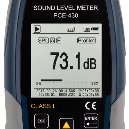 Class 1 Sound Level Meter with Calibrator PCE-430