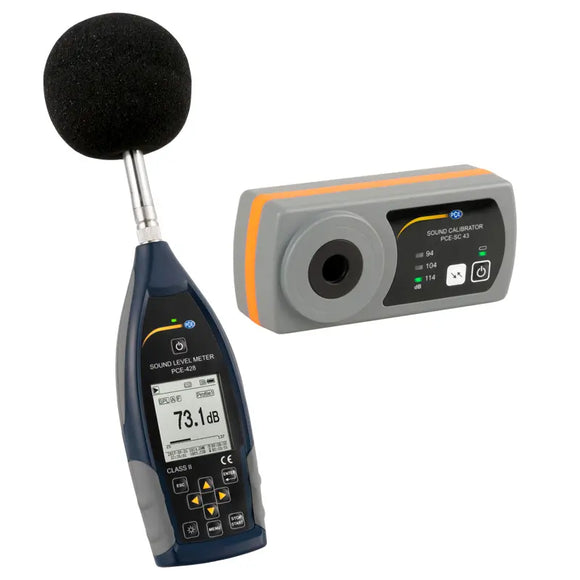 Class 2 Sound Level Meter Kit with Calibrator PCE-428-KIT-N