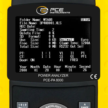 Power Analyzer Clamp Meter PCE-PA 8000 - 0