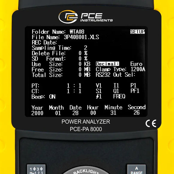Power Analyzer Clamp Meter PCE-PA 8000