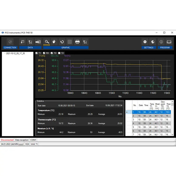 Dew Point Thermo-Hygrometer PCE-THD 50