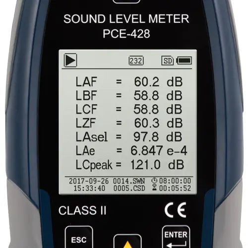 Class 1 Sound Level Meter PCE-430-EKIT