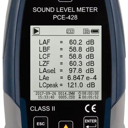 Class 1 Sound Level Meter PCE-430-EKIT