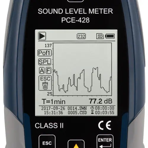Class 1 Sound Level Meter PCE-430-EKIT