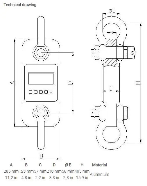 Digital Crane Scale Hook 5 t Capacity – PCE-DDM 5