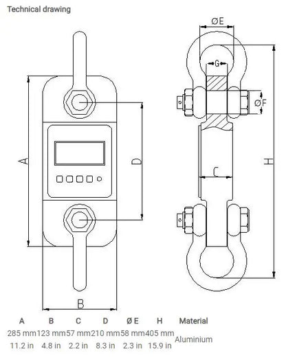 Digital Crane Scale Hook 5 t Capacity – PCE-DDM 5